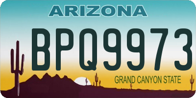 AZ license plate BPQ9973