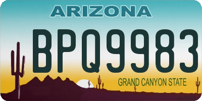 AZ license plate BPQ9983