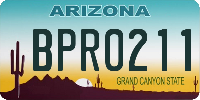 AZ license plate BPR0211