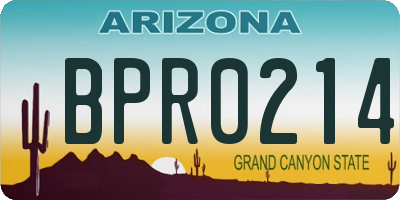 AZ license plate BPR0214