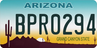 AZ license plate BPR0294