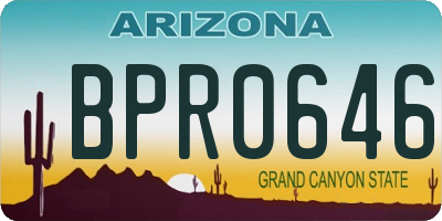 AZ license plate BPR0646