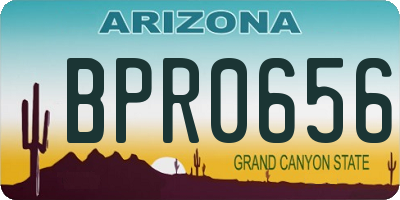 AZ license plate BPR0656