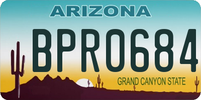 AZ license plate BPR0684