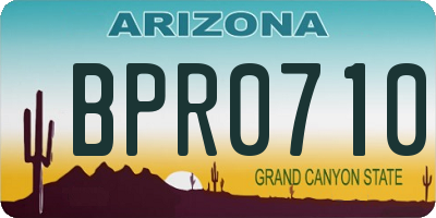 AZ license plate BPR0710