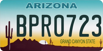 AZ license plate BPR0723