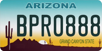 AZ license plate BPR0888