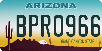 AZ license plate BPR0966