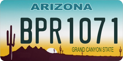 AZ license plate BPR1071