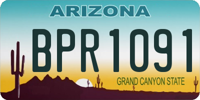 AZ license plate BPR1091