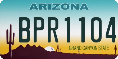 AZ license plate BPR1104