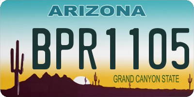 AZ license plate BPR1105