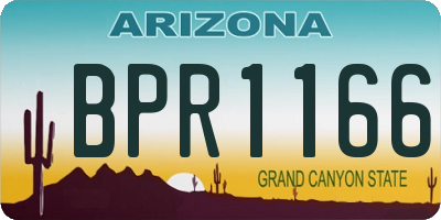 AZ license plate BPR1166