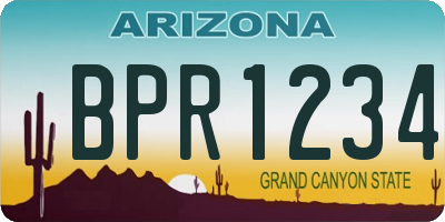 AZ license plate BPR1234