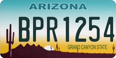 AZ license plate BPR1254