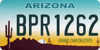 AZ license plate BPR1262
