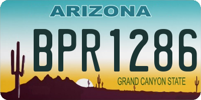 AZ license plate BPR1286