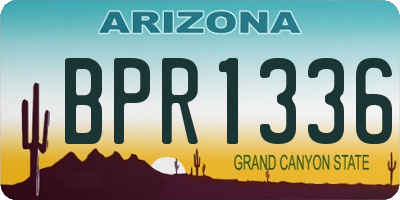 AZ license plate BPR1336
