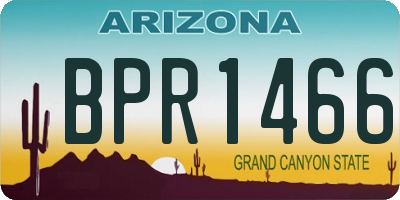 AZ license plate BPR1466