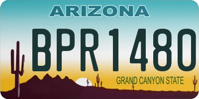AZ license plate BPR1480