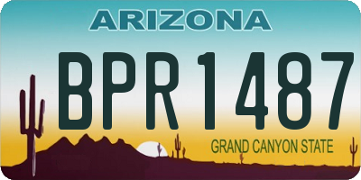 AZ license plate BPR1487