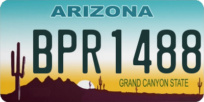 AZ license plate BPR1488