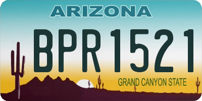 AZ license plate BPR1521