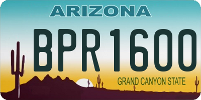 AZ license plate BPR1600