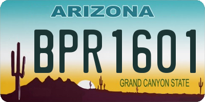 AZ license plate BPR1601
