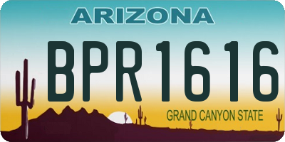 AZ license plate BPR1616
