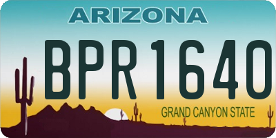 AZ license plate BPR1640