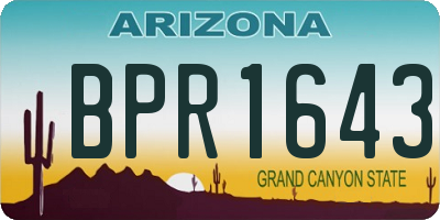 AZ license plate BPR1643