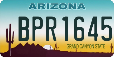 AZ license plate BPR1645