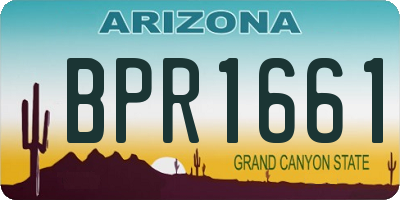AZ license plate BPR1661