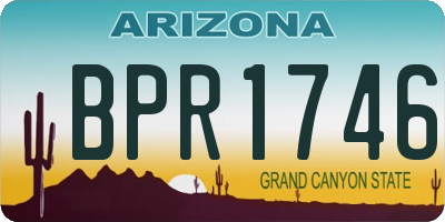 AZ license plate BPR1746