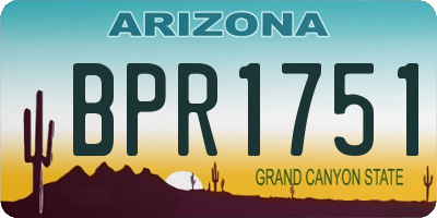 AZ license plate BPR1751
