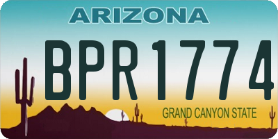 AZ license plate BPR1774