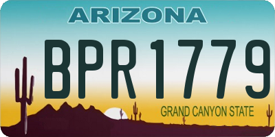 AZ license plate BPR1779