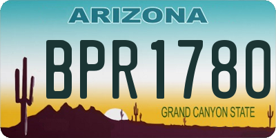 AZ license plate BPR1780