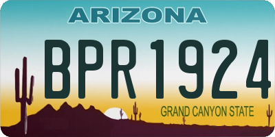 AZ license plate BPR1924