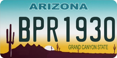 AZ license plate BPR1930