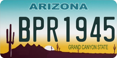 AZ license plate BPR1945
