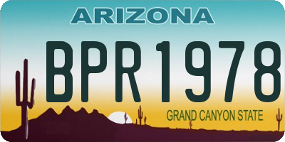 AZ license plate BPR1978