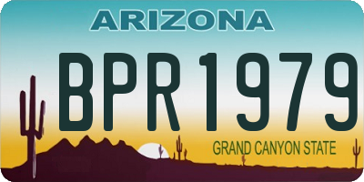 AZ license plate BPR1979