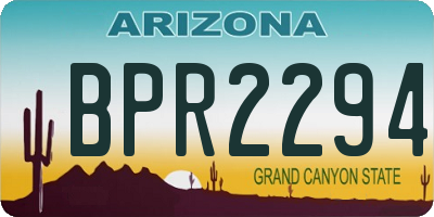 AZ license plate BPR2294