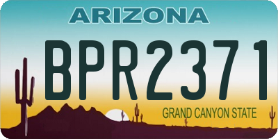 AZ license plate BPR2371