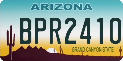 AZ license plate BPR2410