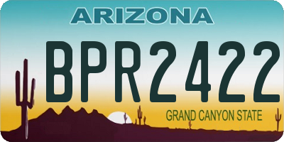 AZ license plate BPR2422