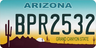 AZ license plate BPR2532