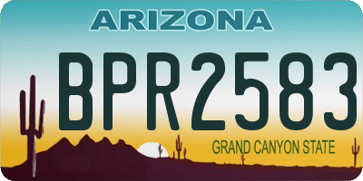 AZ license plate BPR2583